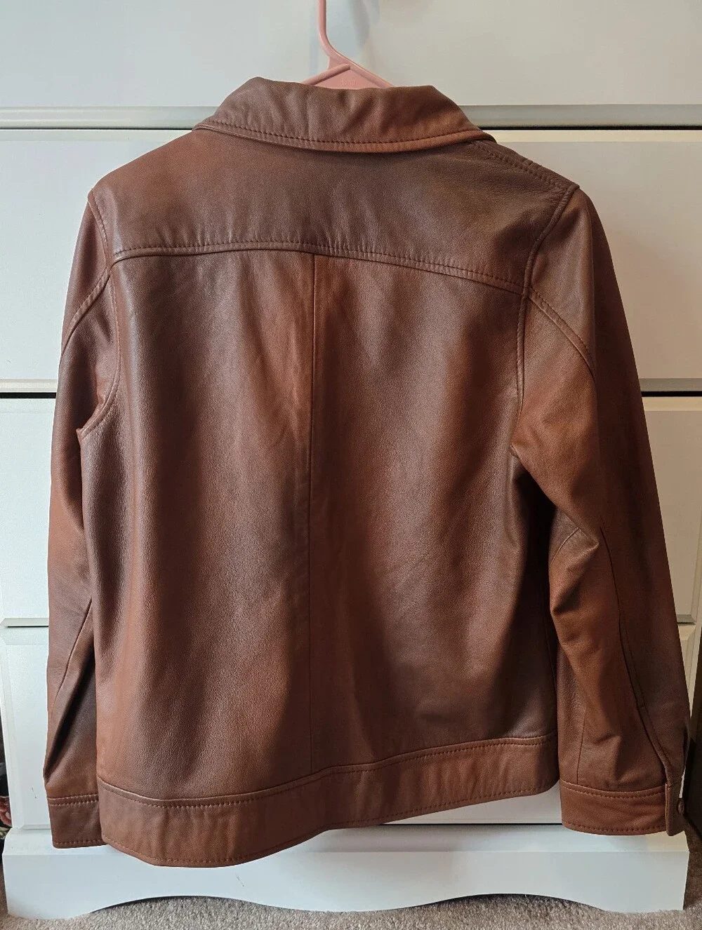 100% Leather The Territory Ahead Vintage Chestnut Zip Jacket Medium - Picture 6 of 8